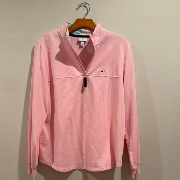 Vineyard Vines Pink Quarter-Zip Pullover - Picture 1 of 4